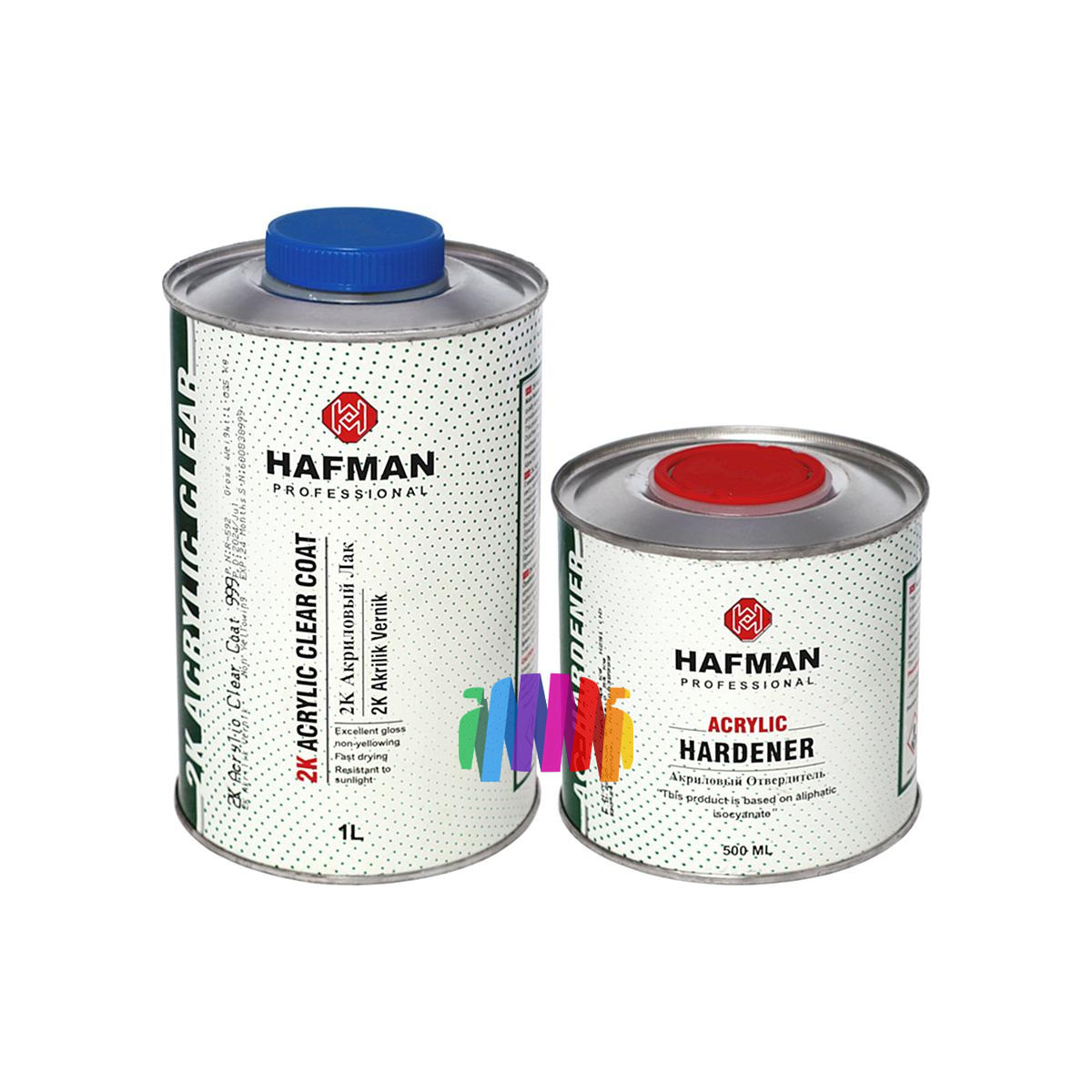 Акриловый прозрачный автомобильный лак Hafman 999 2K Acrylic Clear Coat 1 л. с отвердителем H292 0,5