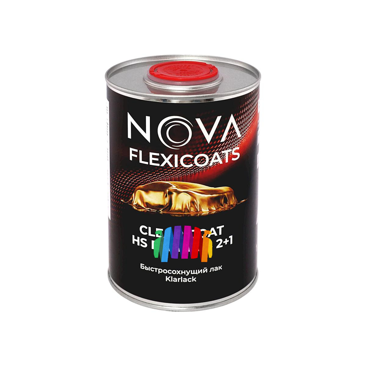 Быстросохнущий автомобильный акриловый лак NOVA Flexicoats 2+1 HS Express 1 + 0,5 л. 3