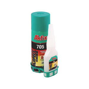 AKFIX 705 Набор для склеивания, двухкомпонентный супер-клей (В65 г. + 200 мл.)