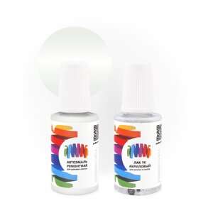 Подкраска для Kia (Киа) «Papyrus White», код цвета PT (белый), базовая автоэмаль с кисточкой от сколов и царапин, штрих-корректор 20 мл.