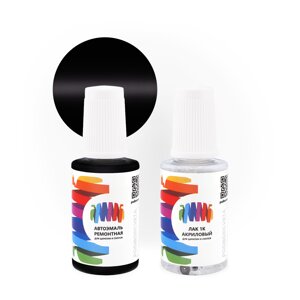 Подкраска для Subaru (Субару) «Black Mica», код цвета 839 (черный), базовая автоэмаль с кисточкой от сколов и царапин, штрих-корректор 20 мл.