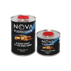 NOVA Flexicoats 2+1 HS PRO X500 Глянцевый прозрачный автомобильный акриловый лак 1 л. с отвердителем 0,5 л.