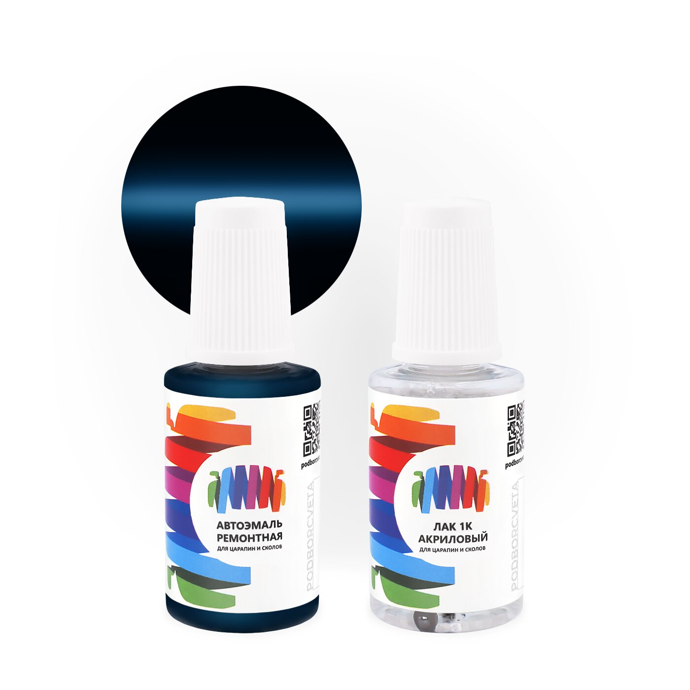 Подкраска для Fiat (Фиат) «Blu Imperiale», код цвета 455, 455/A, KNP (синий), базовая автоэмаль с кисточкой от сколов и царапин, штрих-корректор 20 мл.