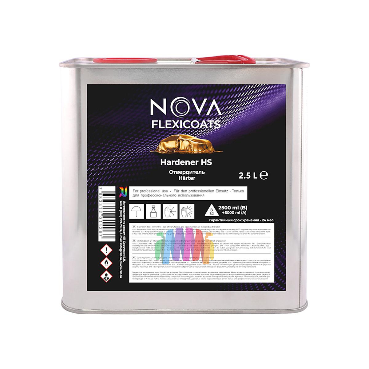 Прозрачный глянцевый акриловый автомобильный лак NOVA Flexicoats 2+1 HS 5 л. + 2,5 л. 3