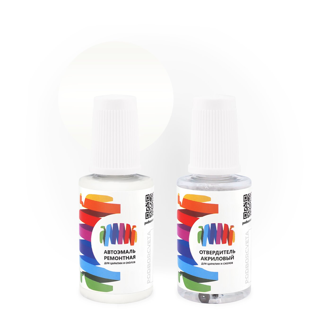 Подкраска для Alfa Romeo (Альфа Ромео) «Bianco Freddo», код цвета 024 (серо-белый), акриловая автоэмаль с кисточкой от сколов и царапин, штрих-корректор 20 мл.