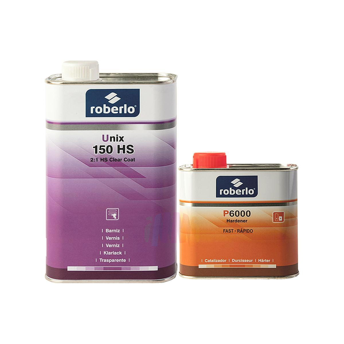 ROBERLO Unix 150 2:1 HS Высокопрочный акрил-уретановый автомобильный лак 1 л. с отвердителем P6000 Fast 0,5 л.