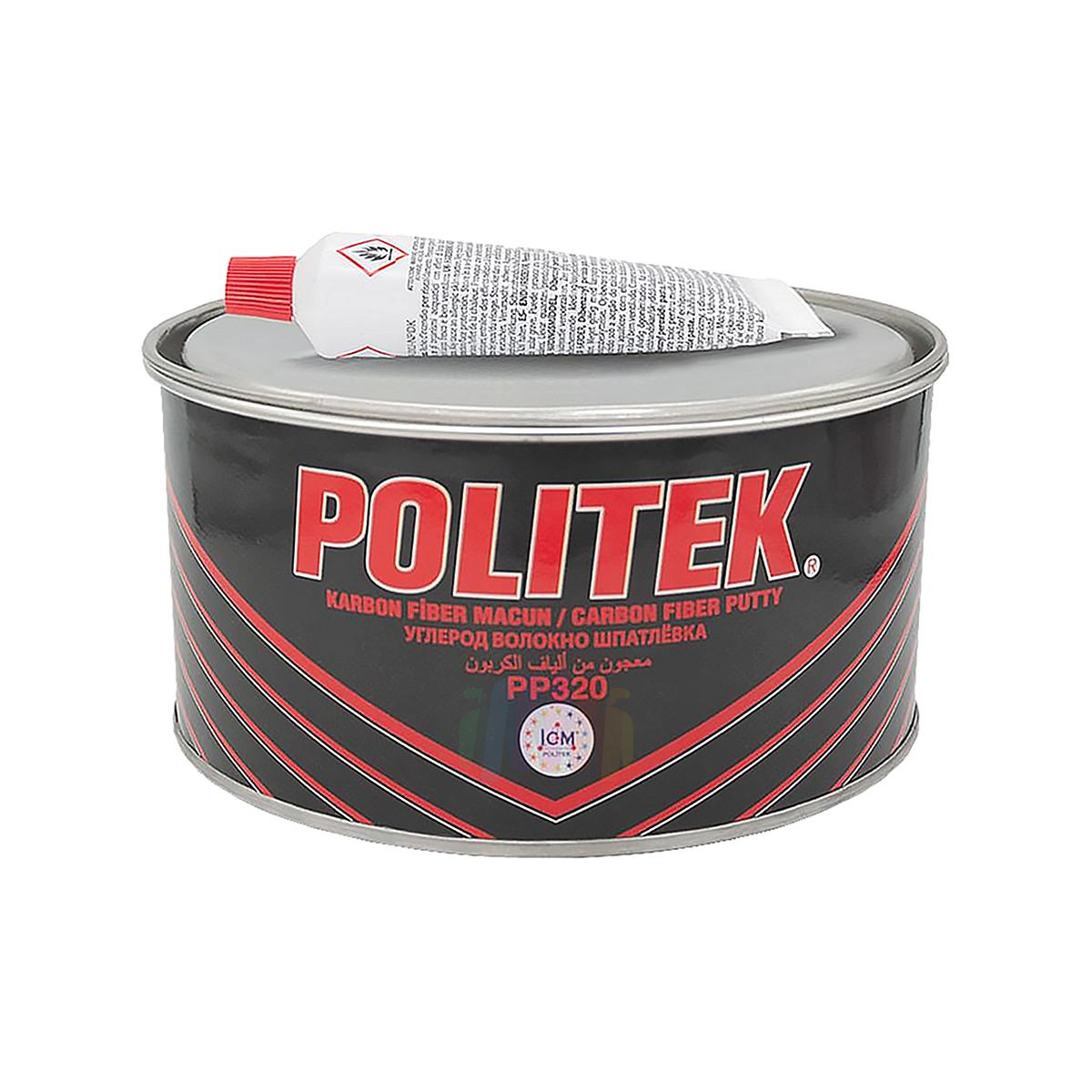 POLITEK PP-320 Carbon Fiber Шпатлевка карбоновая автомобильная высокопрочная 1,6 кг.