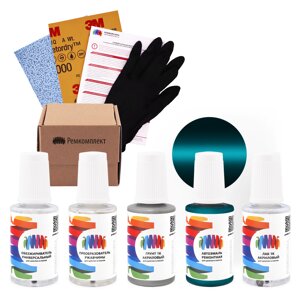 Ремкомплект для GMC (Дженерал моторс) «Dk. Green Blue», код цвета 54, WA9831 (сине-зеленый), базовая автоэмаль, набор для ремонта сколов и царапин