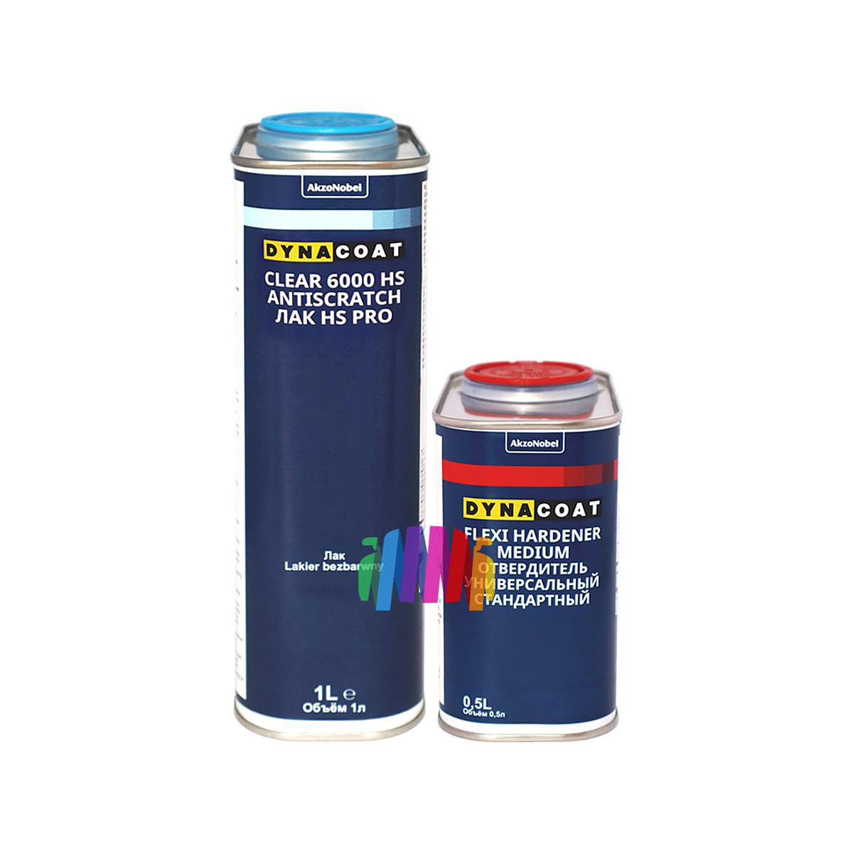 Лак против царапин Dynacoat Clear 6000 HS Pro Antiscratch 1 л. с отвердителем Flexi Medium 0,5 л. 2