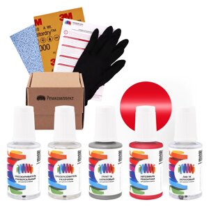 Ремкомплект для Volkswagen (Фольксваген) «Cremerot», код цвета LD3D (красный), базовая автоэмаль, набор для ремонта сколов и царапин