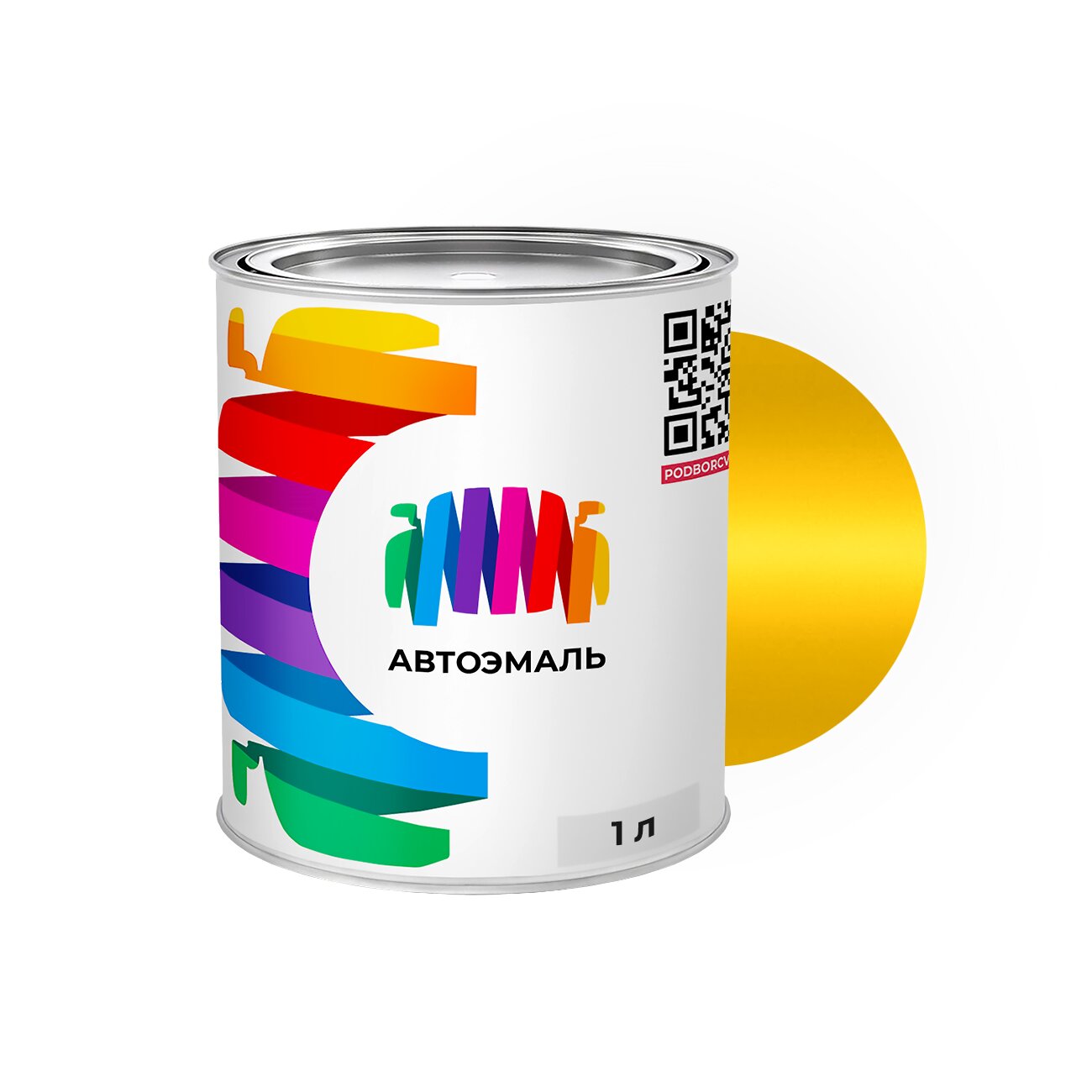 Автоэмаль Mazda (Мазда) «Compet. Yellow», код цвета J9 (желтый), базовая краска 3 сл. 1 л.