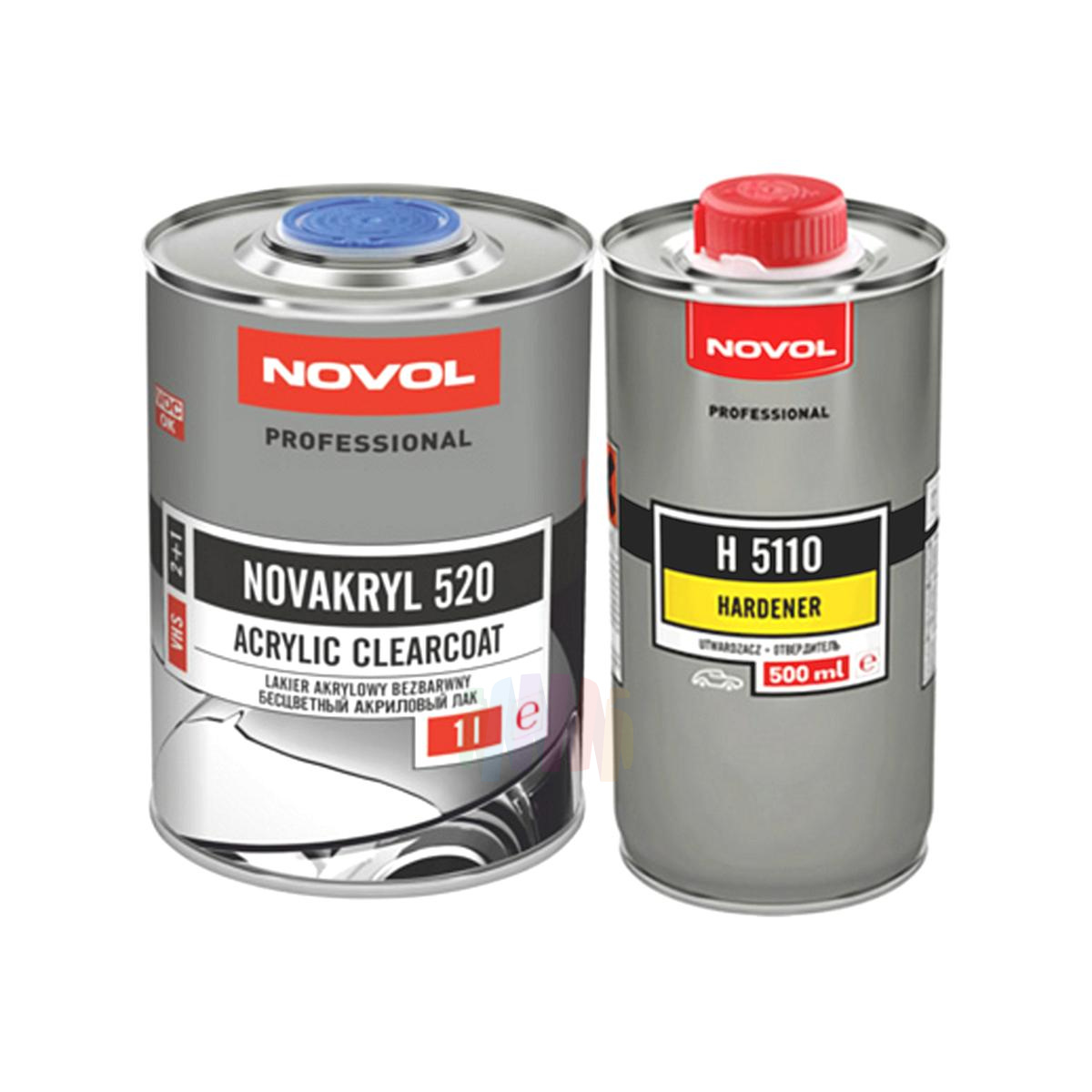 NOVOL Novakryl 520 2+1 VHS Бесцветный акриловый лак 1 л. с отвердителем 0,5 л.