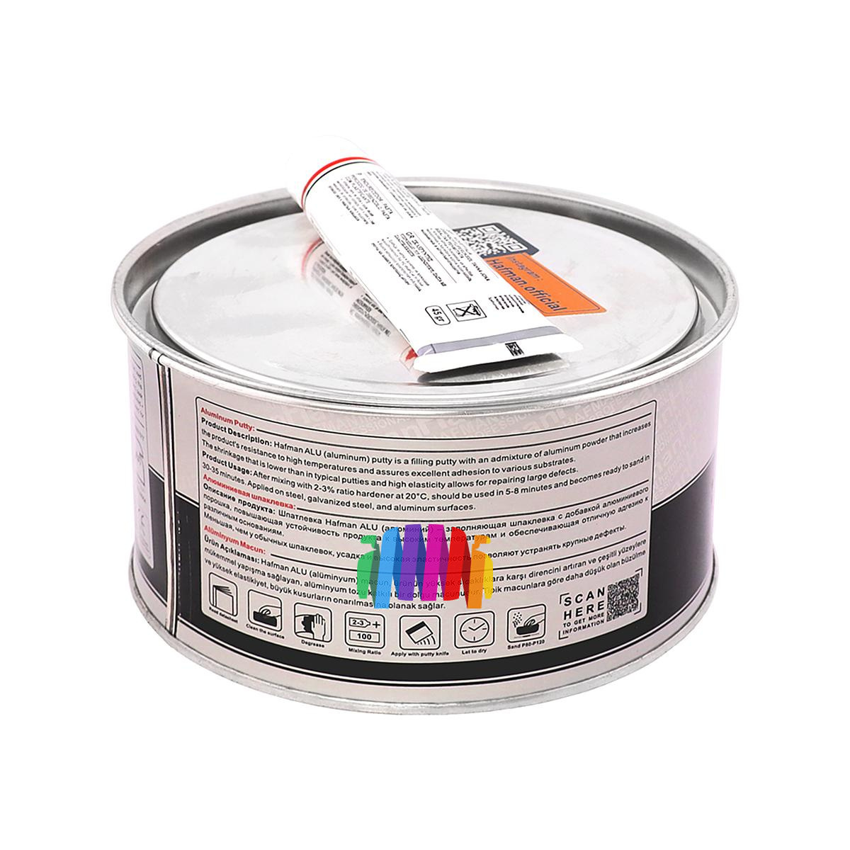 Шпатлевка автомобильная с алюминием Hafman Alu 1,9 кг. 2