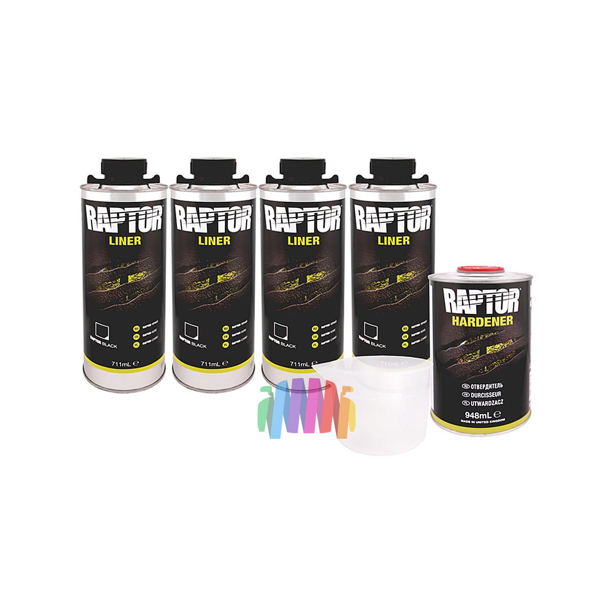 Защитное покрытие раптор U-POL RLB/S4 Raptor Black черное  3