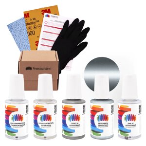 Ремкомплект для Lincoln (Линкольн) «Iconic Silver», код цвета JS, LPMEWHA, M7432 (серый), базовая автоэмаль, набор для ремонта сколов и царапин