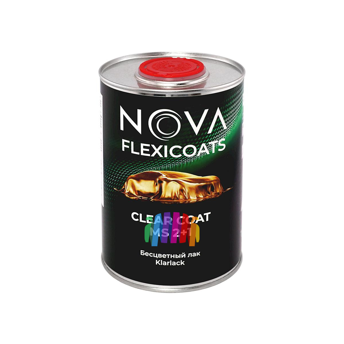 Глянцевый бесцветный акриловый автомобильный лак NOVA Flexicoats 2+1 MS 1 л. с отвердителем 0,5 л. 3