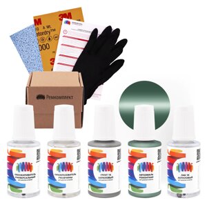 Ремкомплект для Nissan (Ниссан) «Olive Gray», код цвета DJ0 (зелено-серый), базовая автоэмаль, набор для ремонта сколов и царапин