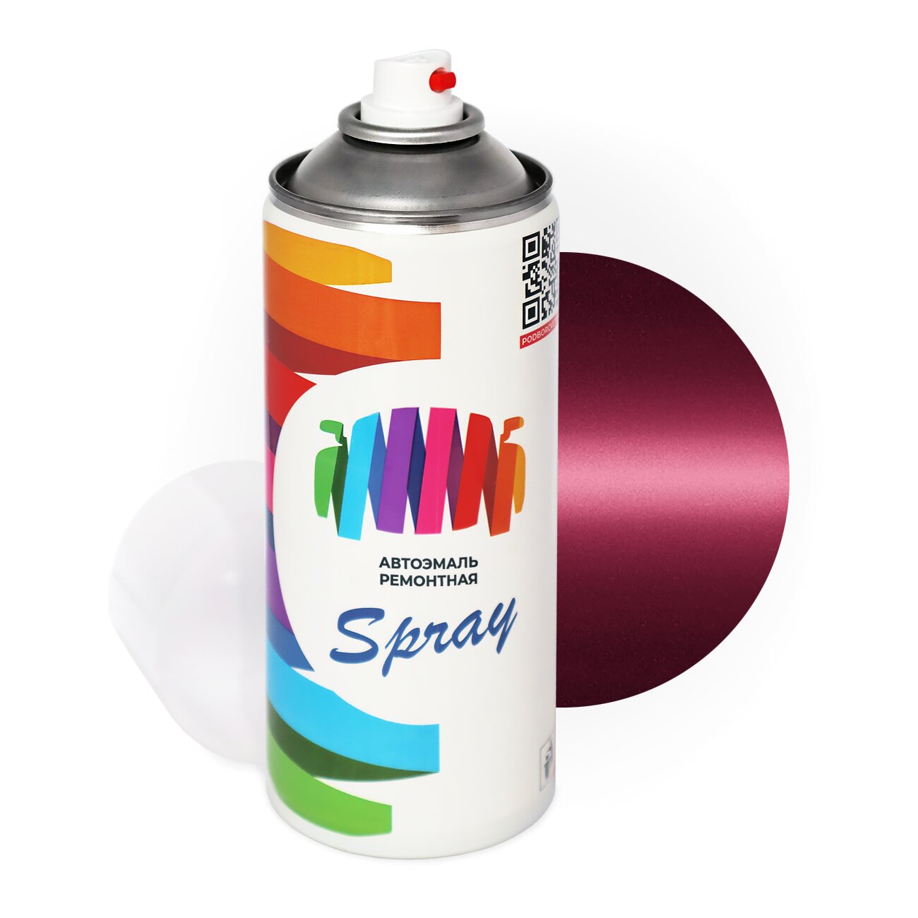 Аэрозольная краска для Fiat (Фиат) «Rosso Kermes», код цвета 185 (красный), базовая автоэмаль, баллончик 520 мл.