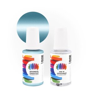 Подкраска для Hyundai (Хендэ) «Sky Blue», код цвета 2B (синий), базовая автоэмаль с кисточкой от сколов и царапин, штрих-корректор 20 мл.