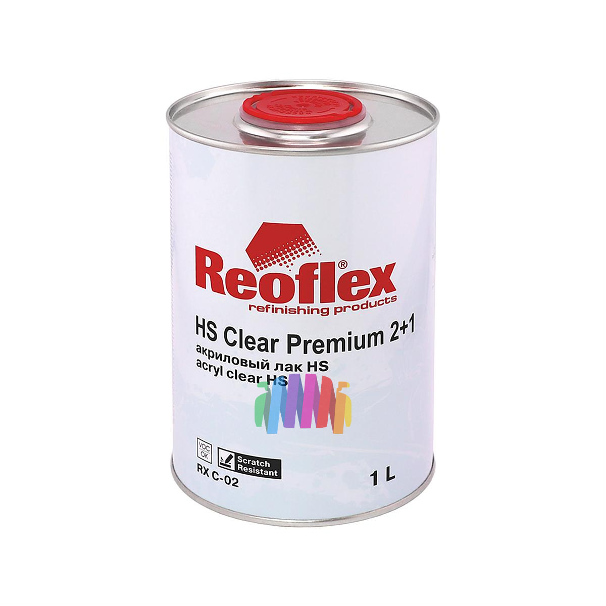 Лак акриловый автомобильный Reoflex RX C-02 HS 2+1 Clear Premium 1 л. с отвердителем 0,5 л. 3