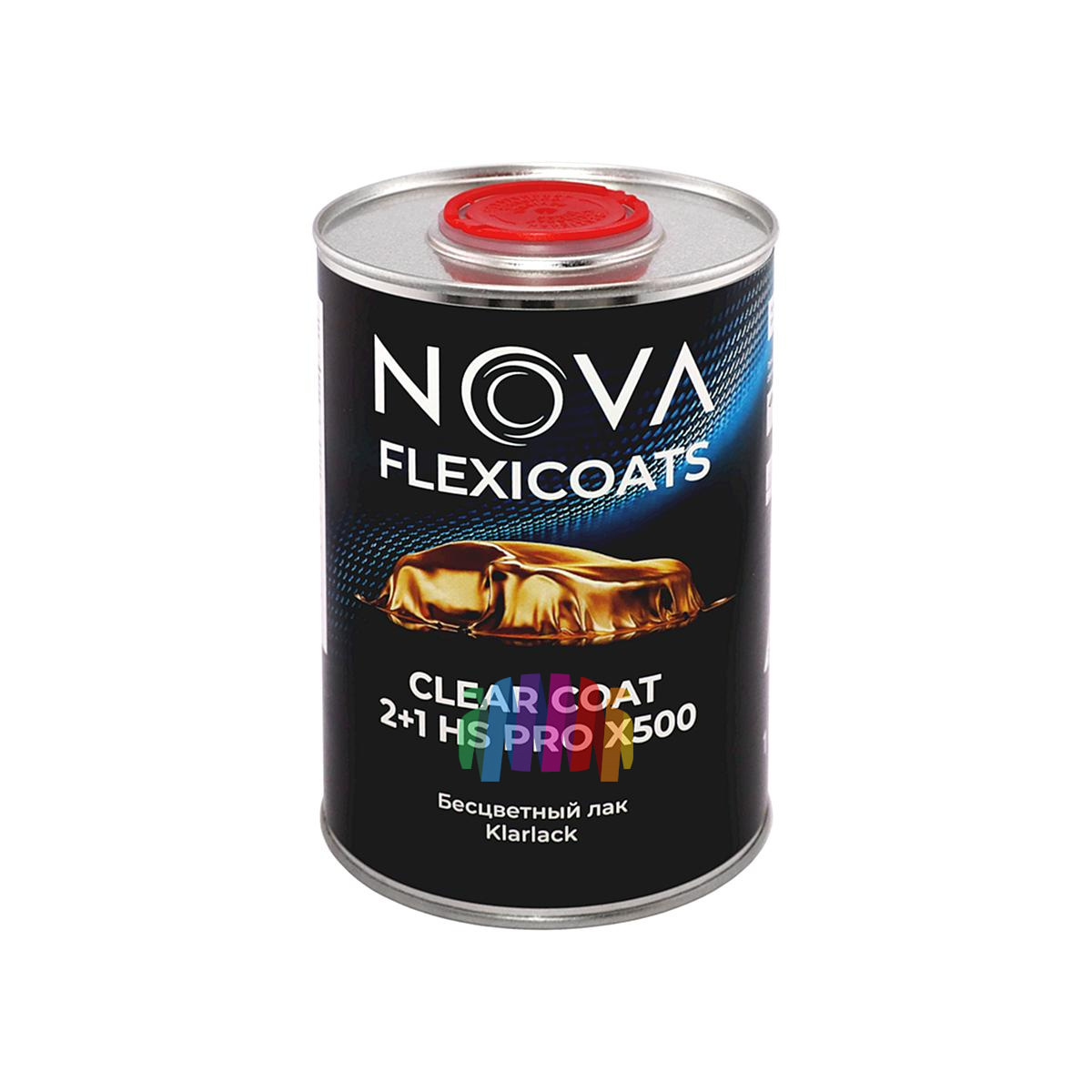 Глянцевый прозрачный автомобильный акриловый лак NOVA Flexicoats 2+1 HS PRO X500 1 + 0,5 л. 3
