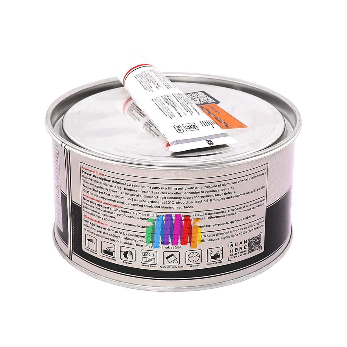 Шпатлевка автомобильная с алюминием Hafman Alu 1,9 кг. 2