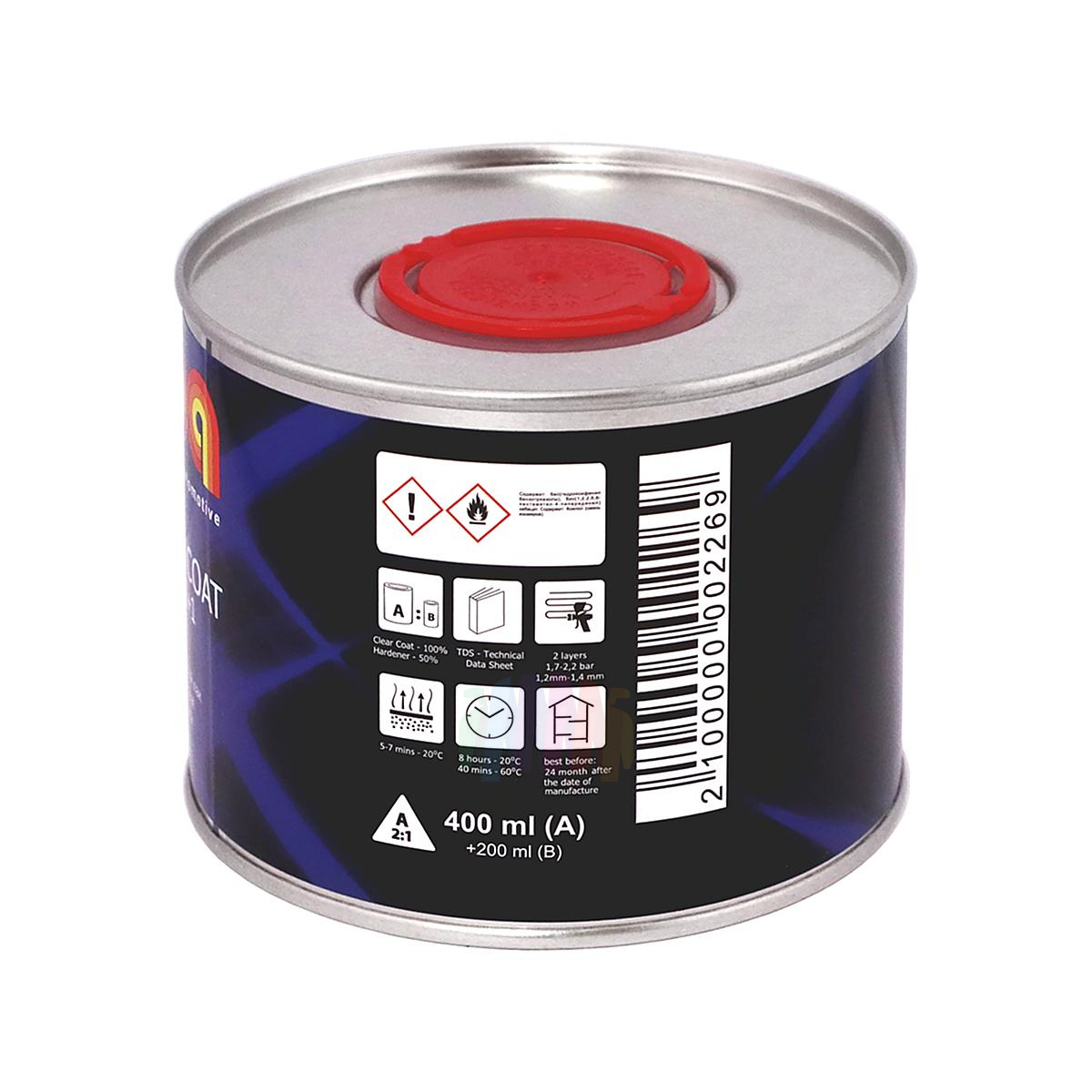 Лак акриловый прозрачный ILPA HS 2+1 Clear Coat 0,4 л. с отвердителем 0,2 л. 4
