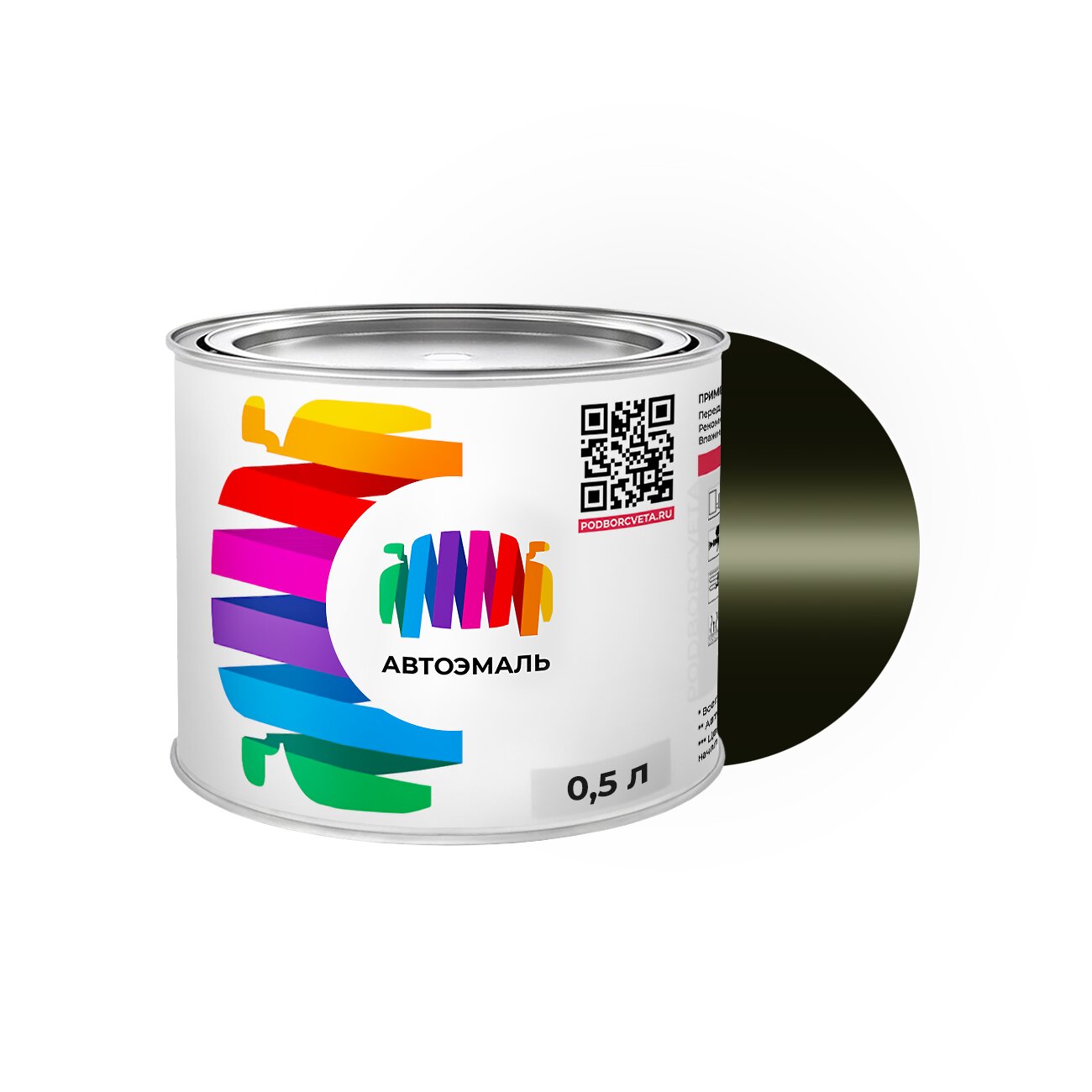 Автоэмаль Toyota (Тойота) «Bretagne Olive», код цвета 691 (зеленый), акриловая краска 0,5 л.