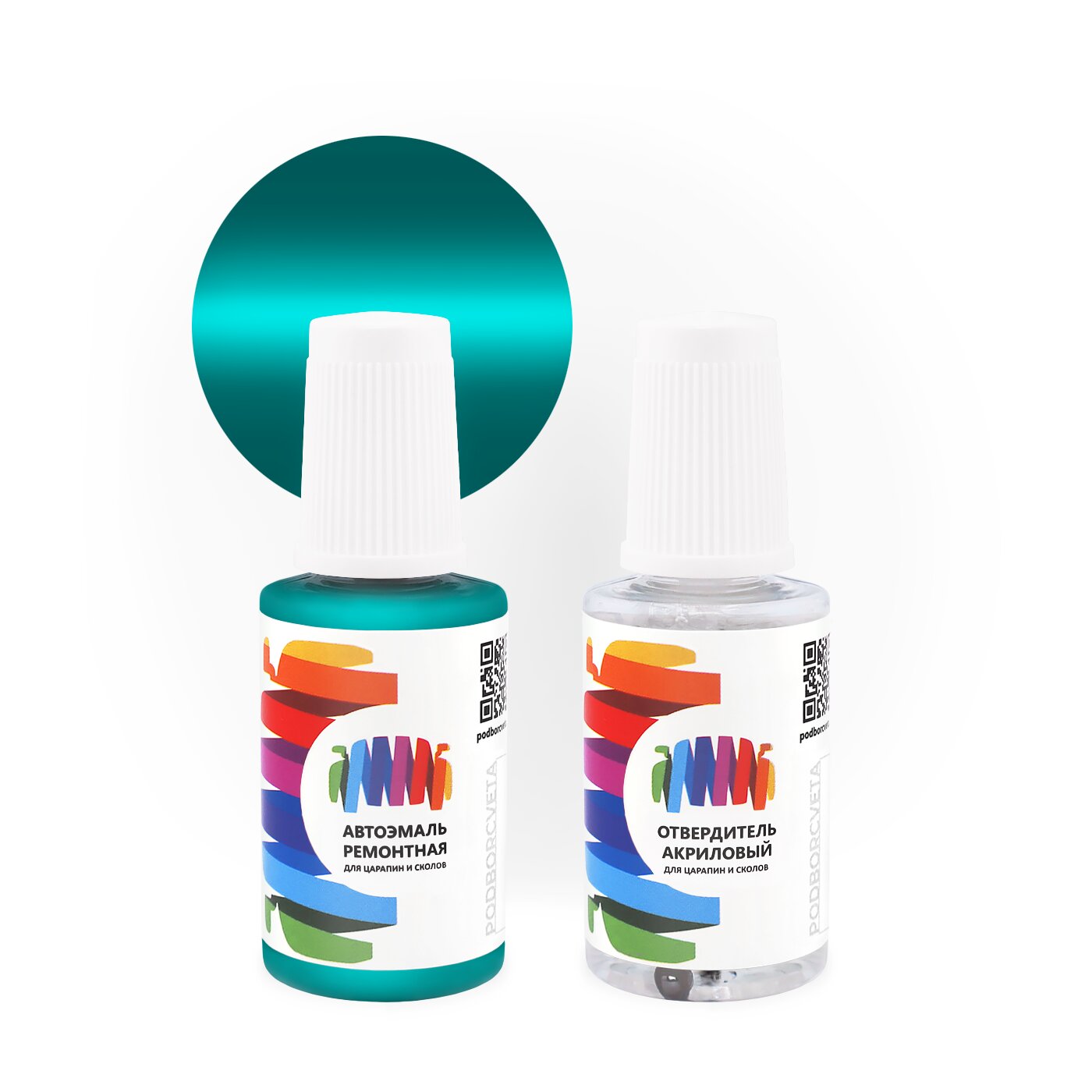 Подкраска для DAF (ДАФ) «Water Blue», код цвета 04911, 0754003-5025, 0754003-5025-AA-F, 5025, H3372, HORA (бирюзовый), акриловая автоэмаль с кисточкой от сколов и царапин, штрих-корректор 20 мл.