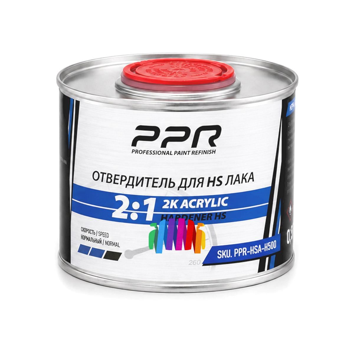 Высокоглянцевый акриловый бесцветный лак PPR 2K HS 1 л. с отвердителем 0,5 л. 5