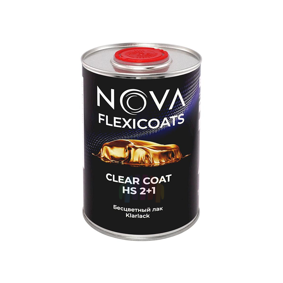 Прозрачный глянцевый акриловый автомобильный лак NOVA Flexicoats 2+1 HS 1 л. с отвердителем 0,5 л. 3