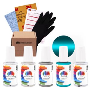 Ремкомплект для Man-Buessing (МАН) «Turkuaz», код цвета FS43MY2251, MY2251 (бирюзовый), базовая автоэмаль, набор для ремонта сколов и царапин