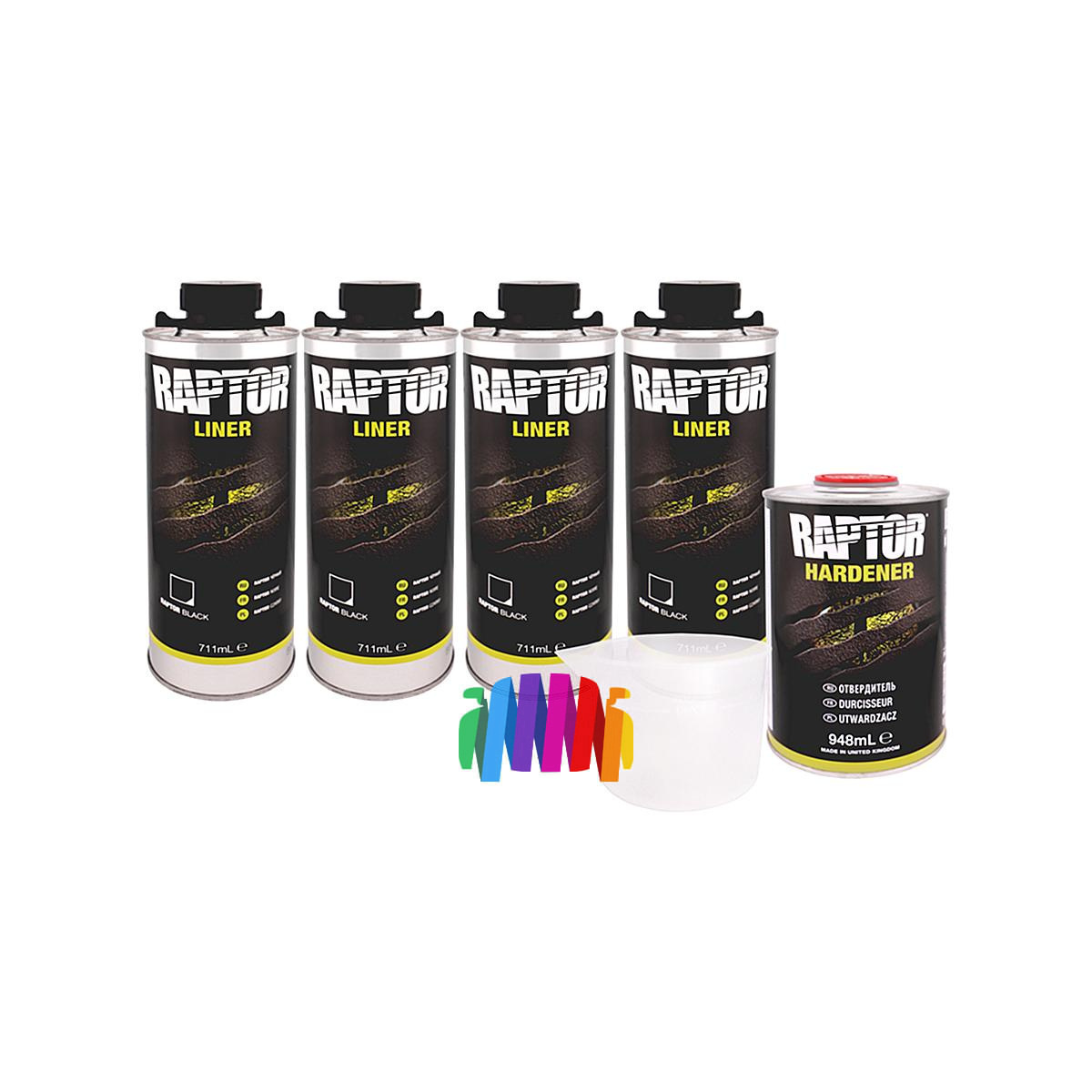 Защитное покрытие раптор U-POL RLB/S4 Raptor Black черное  3