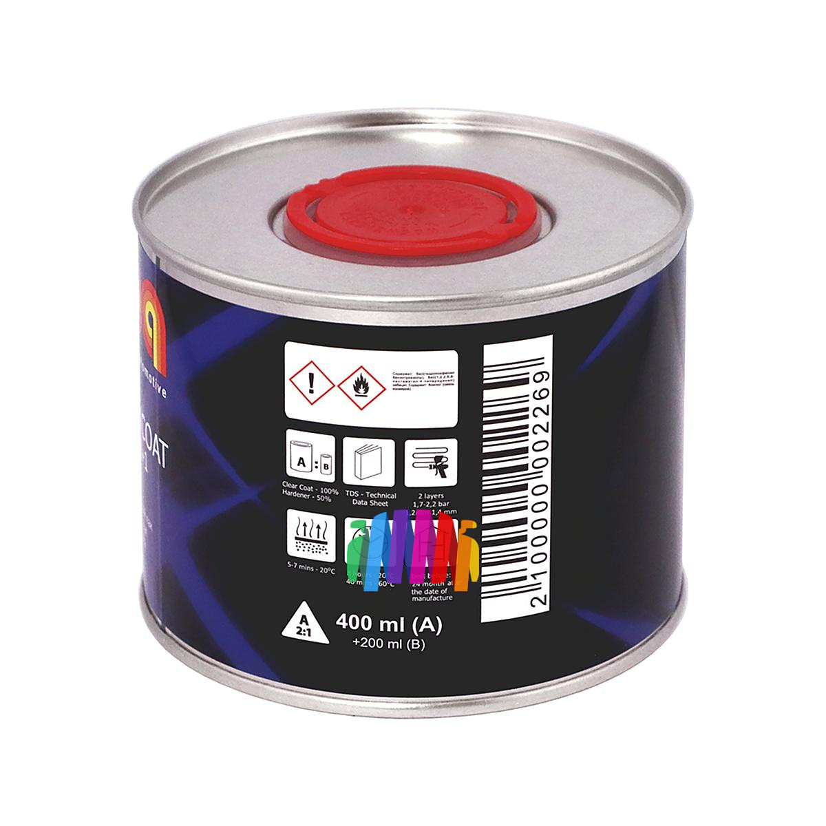 Лак акриловый прозрачный ILPA HS 2+1 Clear Coat 0,4 л. с отвердителем 0,2 л. 4