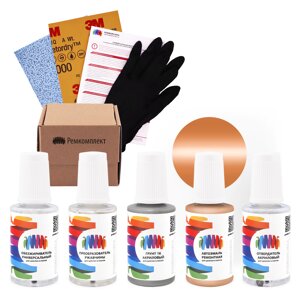 Ремкомплект для Porsche (Порше) «Keramikbeige», код цвета 499, D9 (бежево-коричневый), акриловая автоэмаль, набор для ремонта сколов и царапин