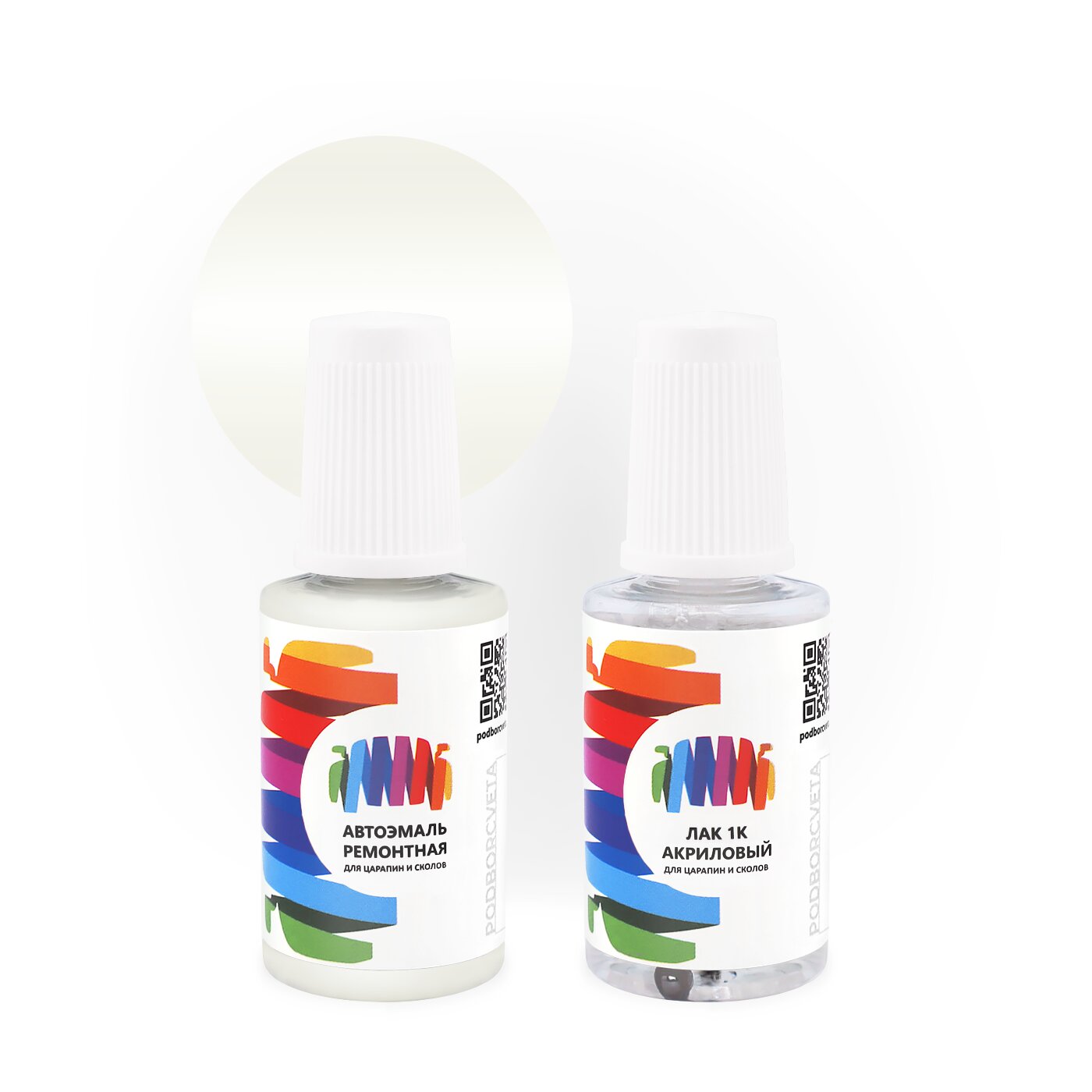 Подкраска для Nissan (Ниссан) «White», код цвета WK3 (белый), базовая автоэмаль с кисточкой от сколов и царапин, штрих-корректор 20 мл.