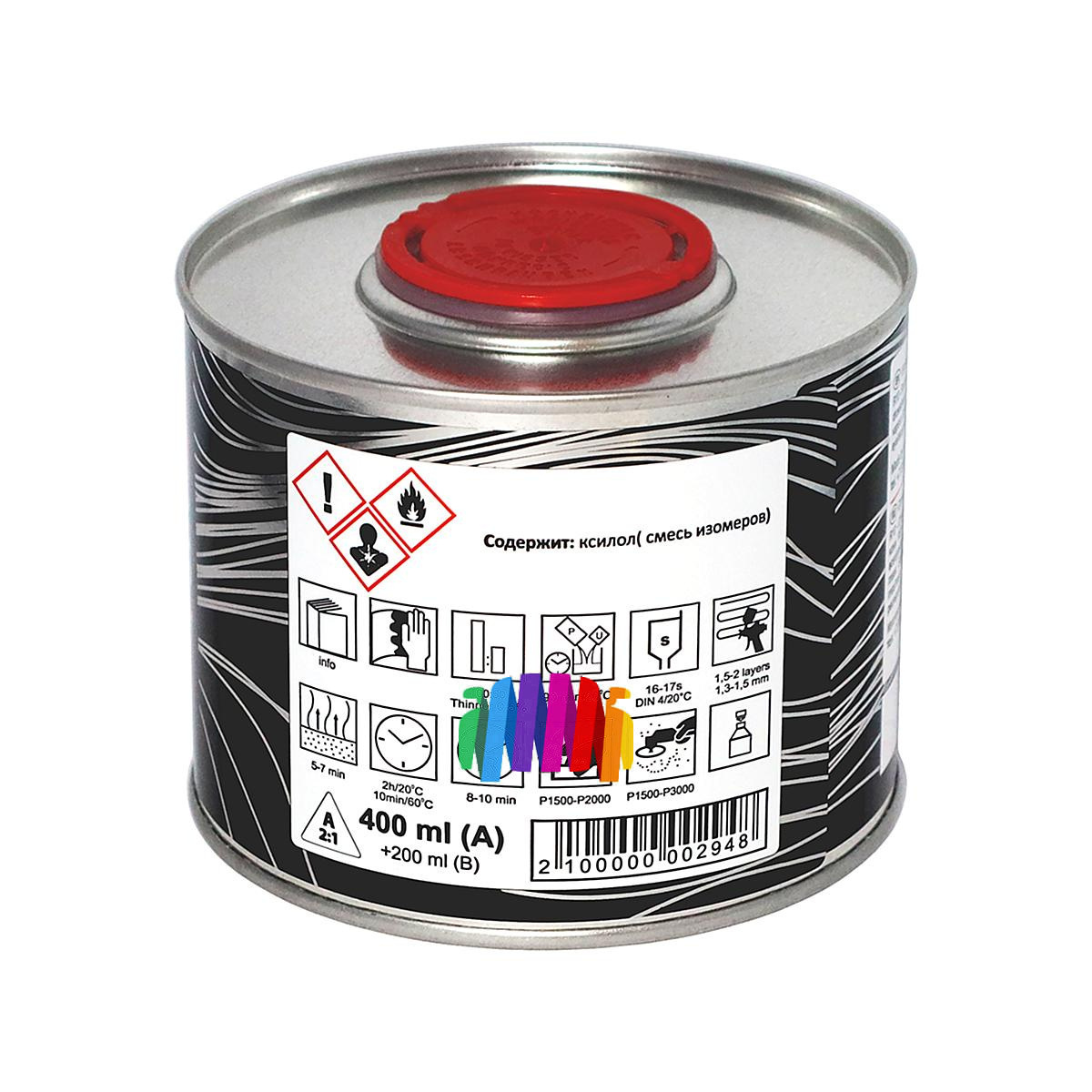 Лак акриловый ILPA Express HS 0,4 л. с отвердителем 0,2 л. 4