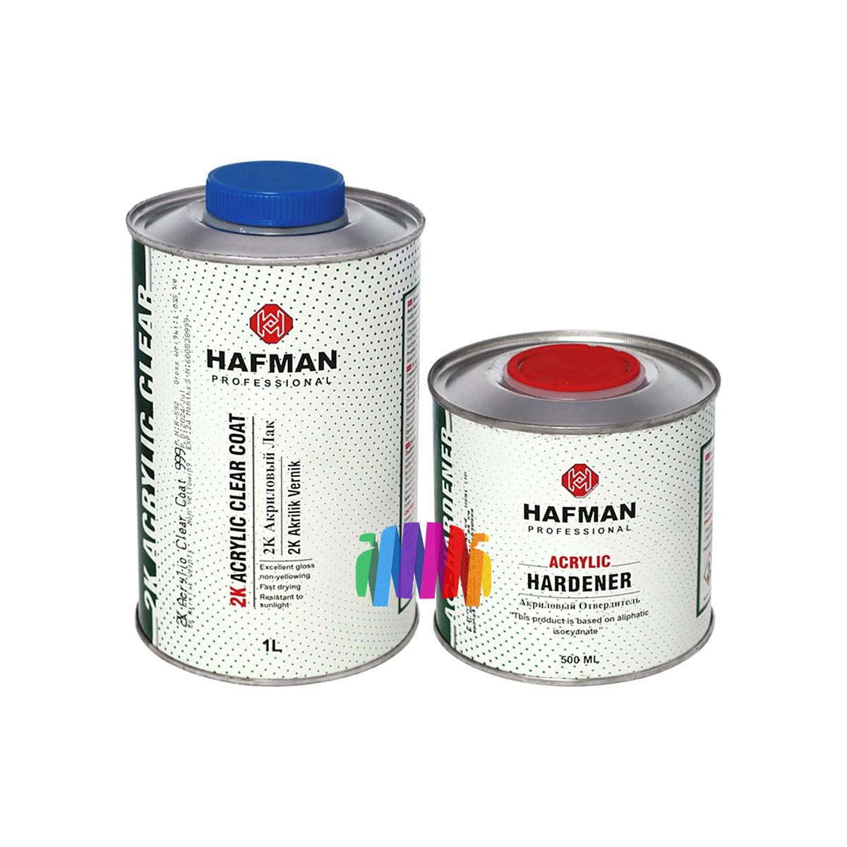 Акриловый прозрачный автомобильный лак Hafman 999 2K Acrylic Clear Coat 1 л. с отвердителем H292 0,5
