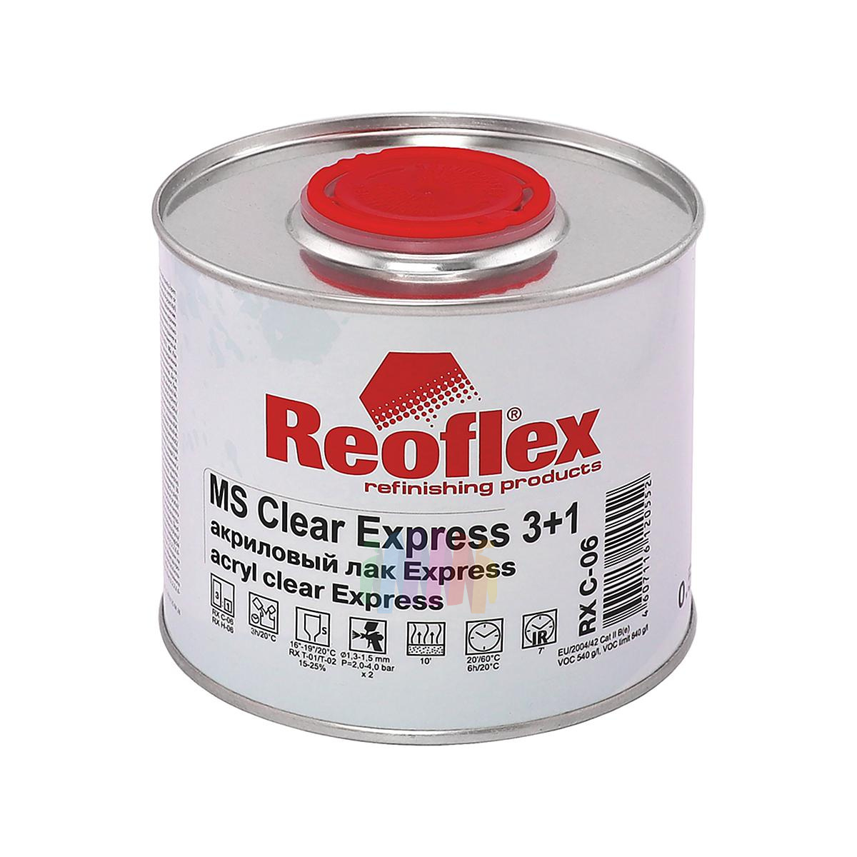 Быстросохнущий лак акриловый автомобильный Reoflex RX C-06 MS 3+1 Clear Express - 2
