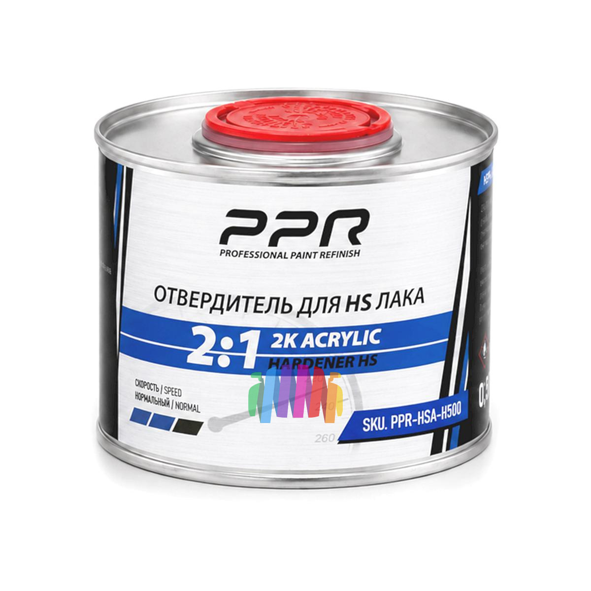 Высокоглянцевый акриловый бесцветный лак PPR 2K HS 1 л. с отвердителем 0,5 л. 5