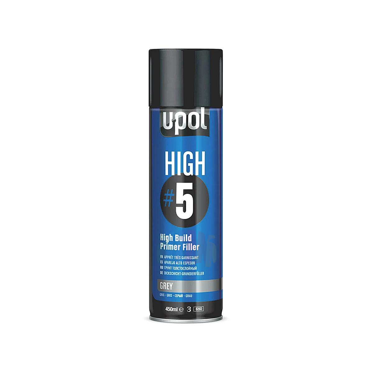 U-POL HIGHG/AL High 5 Грунт толстослойный автомобильный аэрозоль 450мл.