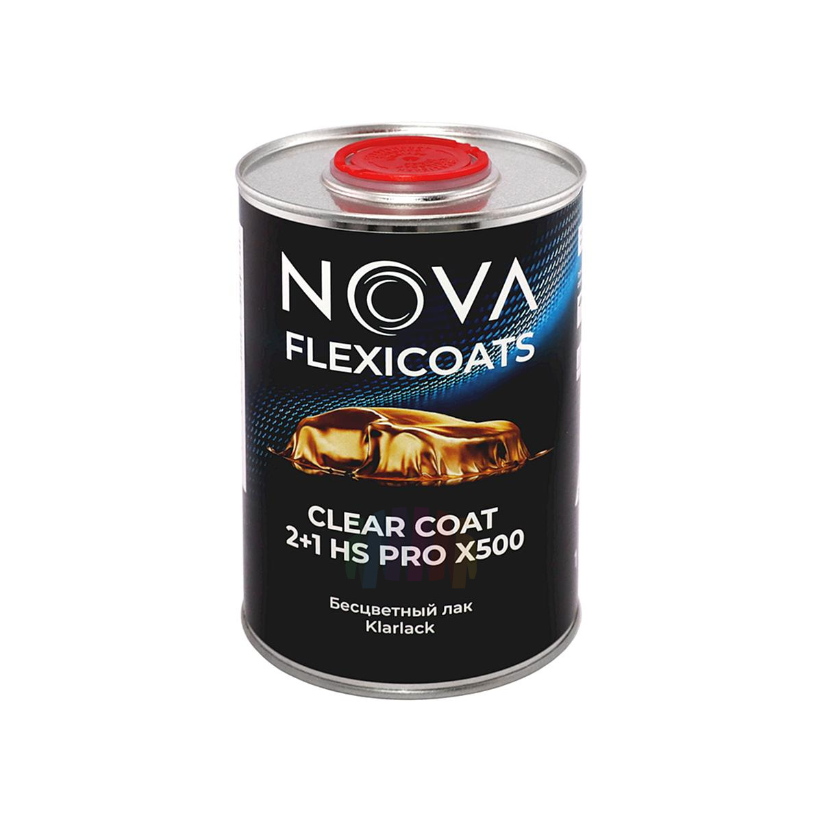 Глянцевый прозрачный автомобильный акриловый лак NOVA Flexicoats 2+1 HS PRO X500 1 + 0,5 л. 3