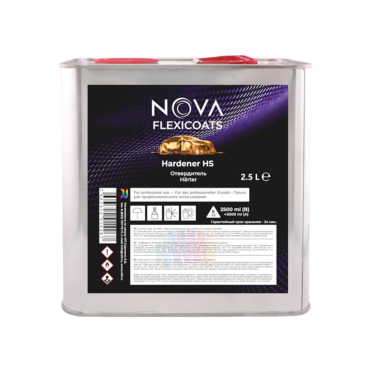 Прозрачный глянцевый акриловый автомобильный лак NOVA Flexicoats 2+1 HS 5 л. + 2,5 л. 3