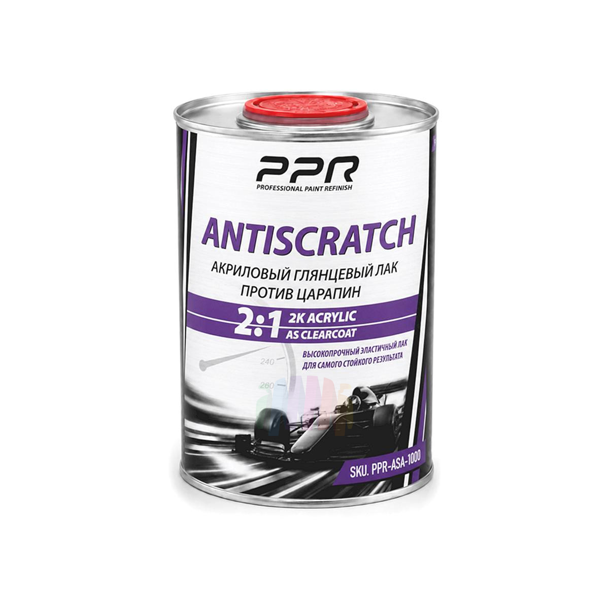 Глянцевый акриловый лак против царапин PPR 2K ANTISCRATCH 1 л. с отвердителем 0,5 л. 3