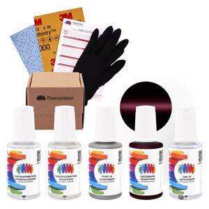 Ремкомплект для Peugeot (Пежо) «Rouge Scala», код цвета KJG, P3JG (фиолетовый), базовая автоэмаль, набор для ремонта сколов и царапин