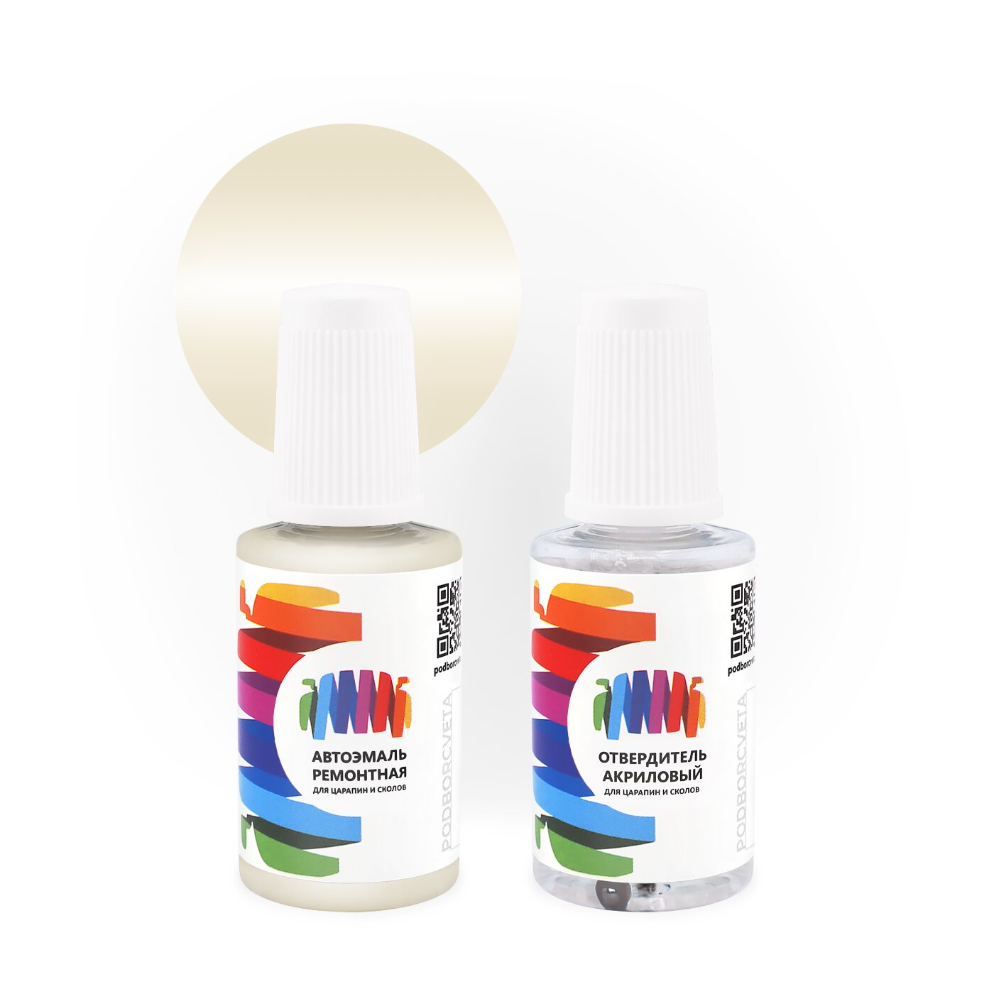 Подкраска для Fiat (Фиат) «Beige», код цвета 549 (бежево-серый), акриловая автоэмаль с кисточкой от сколов и царапин, штрих-корректор 20 мл.