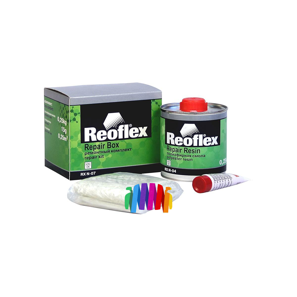 Ремонтный полиэфирный комплект Reoflex RX N-07 Repair Box 0,25 кг. 4