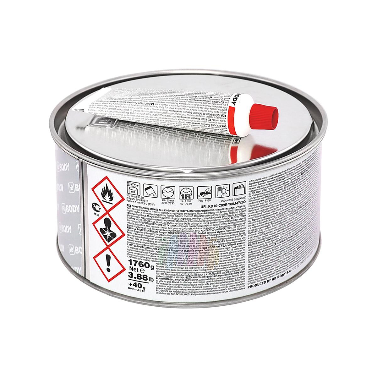 Шпатлевка автомобильная HB Body F255 Alu с алюминиевым наполнителем 1,8 кг. 2