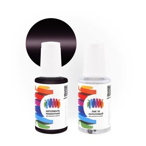 Подкраска для Peugeot (Пежо) «Pulsion D' Anyline», код цвета 1P, KKP (фиолетовый), базовая автоэмаль с кисточкой от сколов и царапин, штрих-корректор 20 мл.