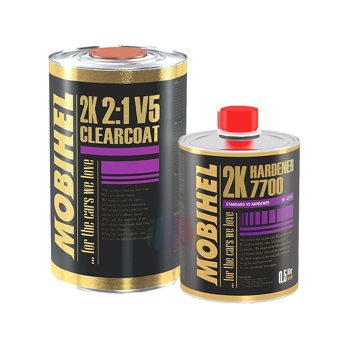 HELIOS MOBIHEL 2K 2:1 V5 AS Бесцветный автомобильный лак 1 л. с отвердителем 0,5 л.